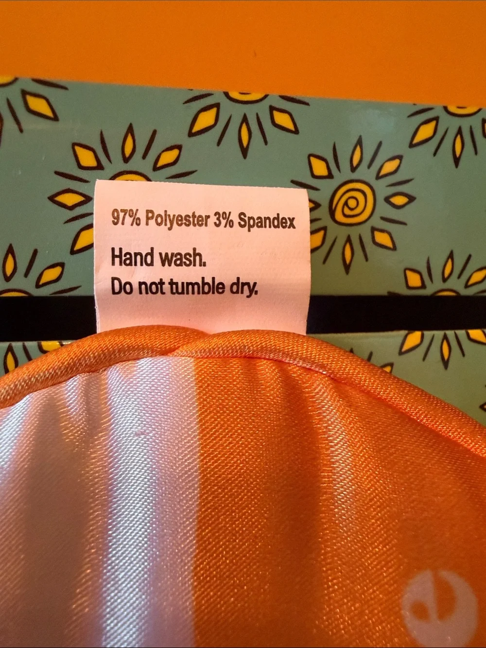NWT Sunshine Polyester Satin Sleep Mask in Orange and White